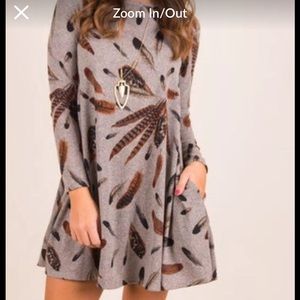 Bellamie Feather print shift dress
